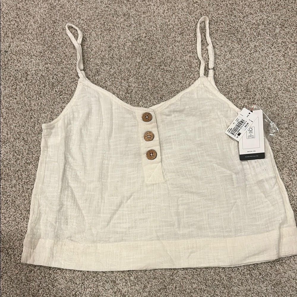 Rip Curl Cream Buttoned Camisole Top
